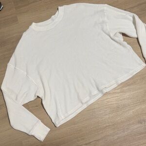 Abercrombie & Fitch White Waffle Long Sleeve